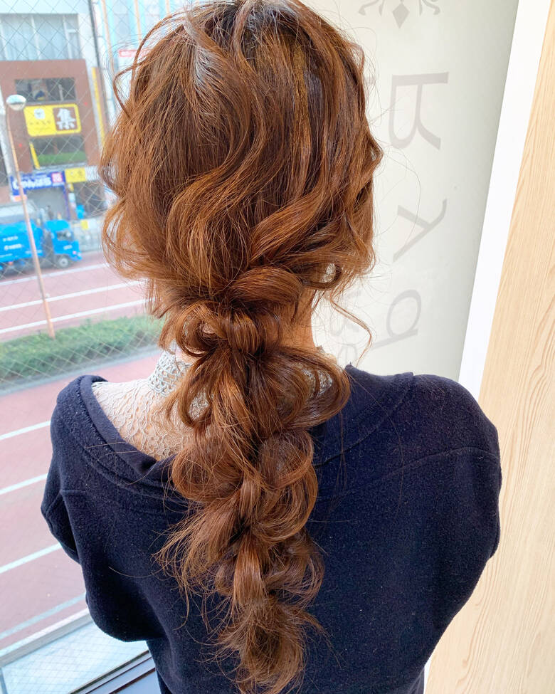 結婚式ヘアアレンジ お呼ばれヘア ヘアアレンジ 編みおろし Lumie 経堂 Soichiro Hair