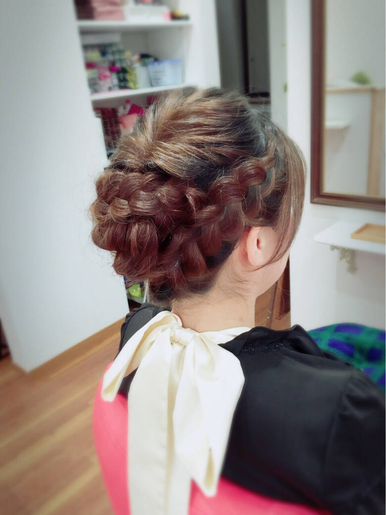編み込み ヘアアレンジ ナチュラル ロング Hair Make Sortir ソルティール 長本幸子 1855 Hair