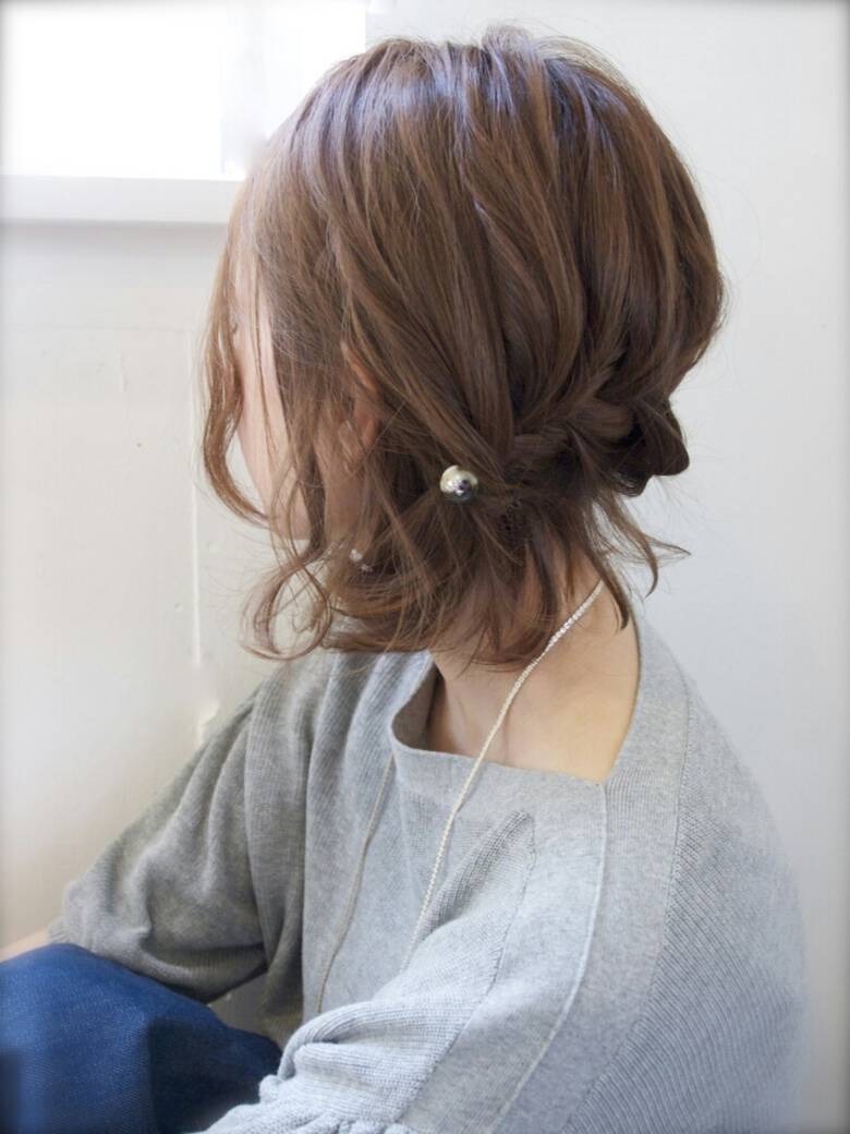 ショート ハーフアップ 編み込み ボブ Lepes 山口 華絵 Lepes Nakameguro Hair
