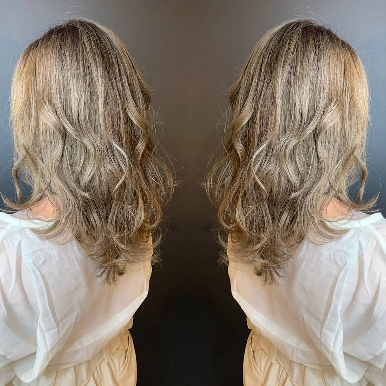 ハイライト エレガント グラデーションカラー ミディアム Hair Saron Roots 南越谷店 平野 貴之 5974 Hair