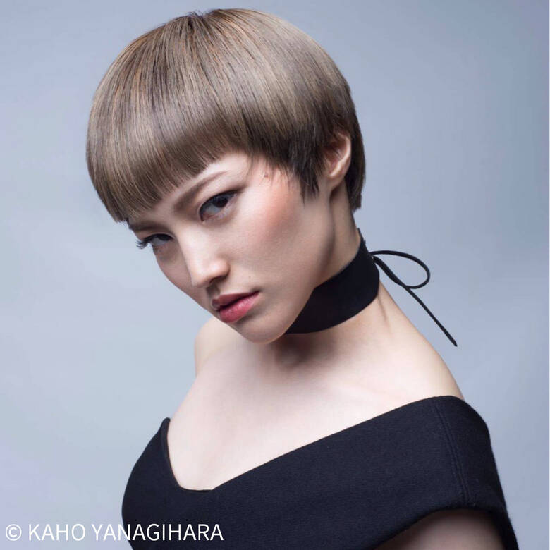 外国人風 ベリーショート ショート アッシュ Kaho Yanagihara Hair