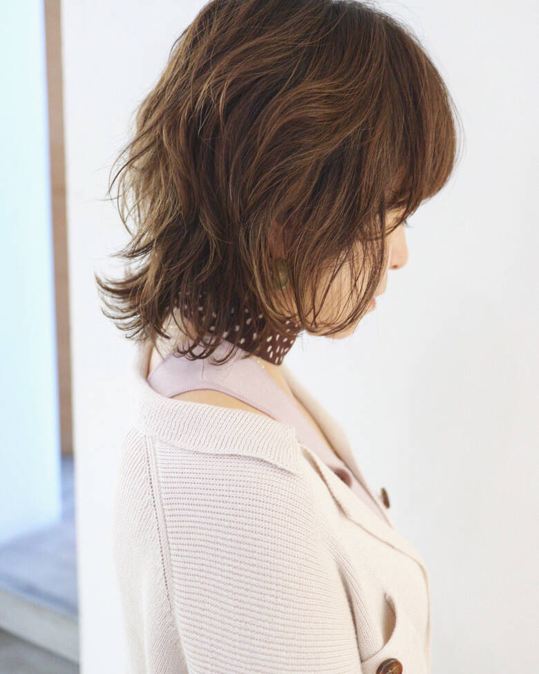 グラデーションカラー ミディアム ウルフカット ナチュラル Baco バコ 三好 佳奈美 Hair