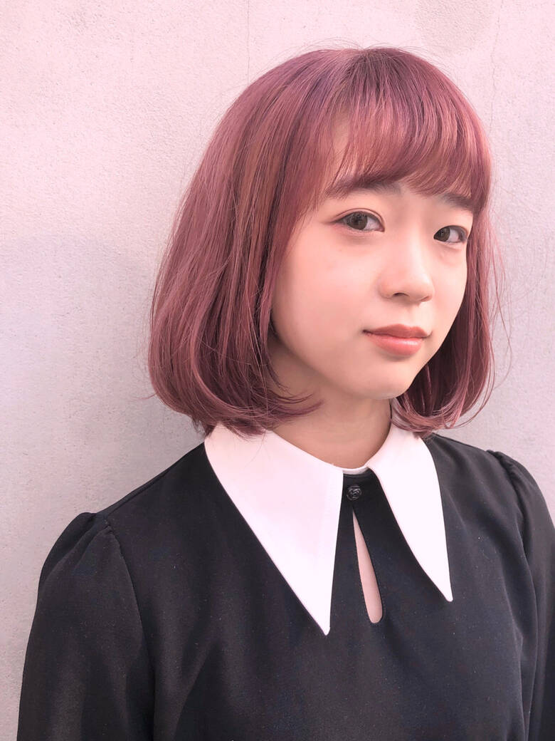ベリーピンク ガーリー ミニボブ オルチャン Fits Core フィッツコア ムライユウキ Hair