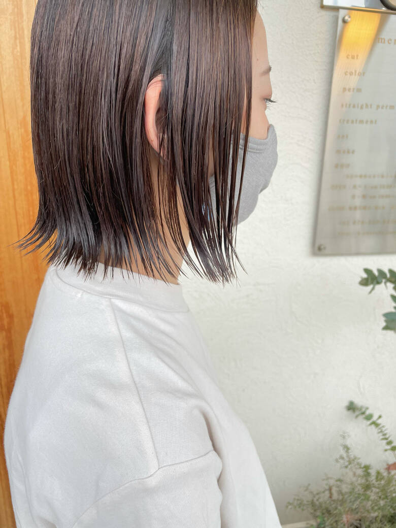 グレージュ ボブ 切りっぱなしボブ 伸ばしかけ Cherche シェルシェ Tomohiko 石川県 Cherche Hair グレージュ ボブ 切りっぱなしボブ 伸ばしかけ Cherche シェルシェ Tomohiko 石川県 Cherche Hair