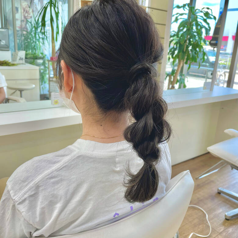 ミディアム ヘアアレンジ ナチュラル 簡単ヘアアレンジ Frame学園前 Frame Kajiyama Hair