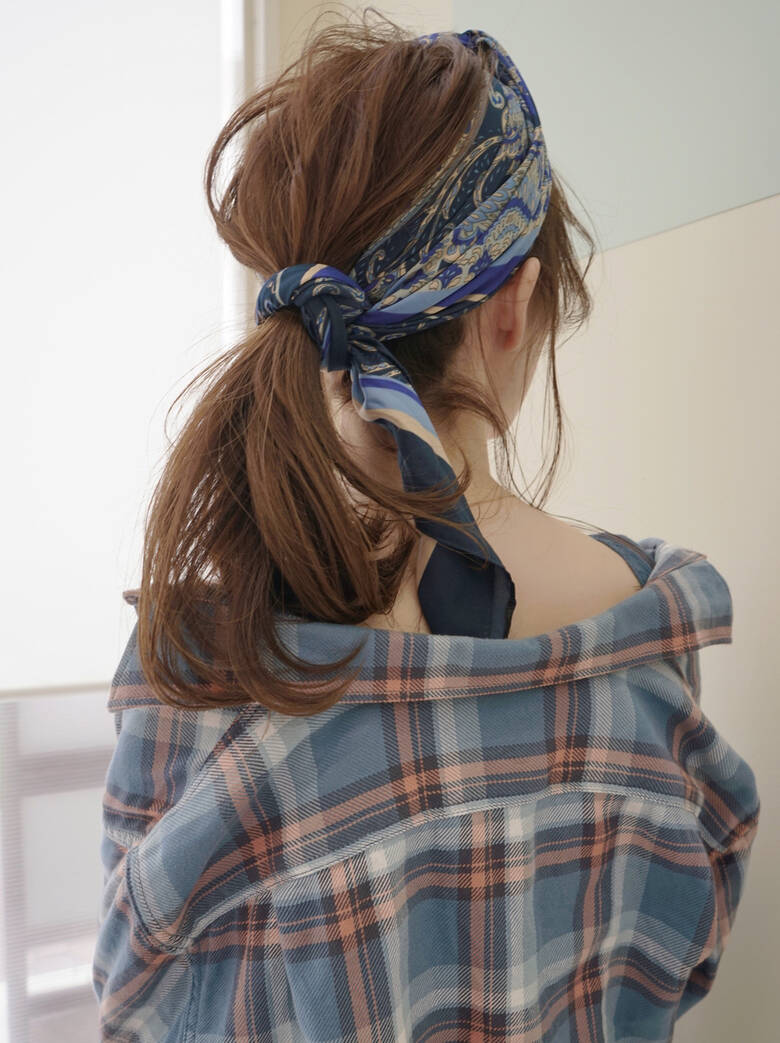 ナチュラル ヘアアレンジ ターバン セミロング Mateca Hairマテカヘアー 花井啓好 Hair