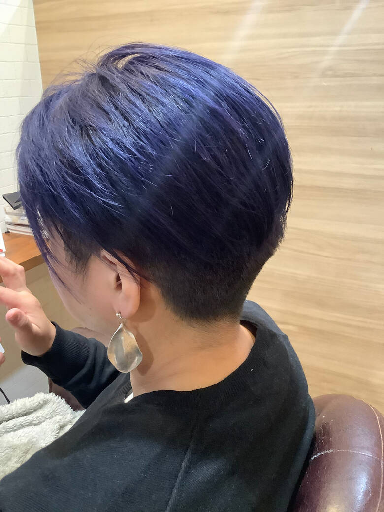 ネイビーカラー ショート ブルーラベンダー 大人可愛い Trecolori 津田沼店 色彩学カラー学生人気no 1 稲田 全将 Hair