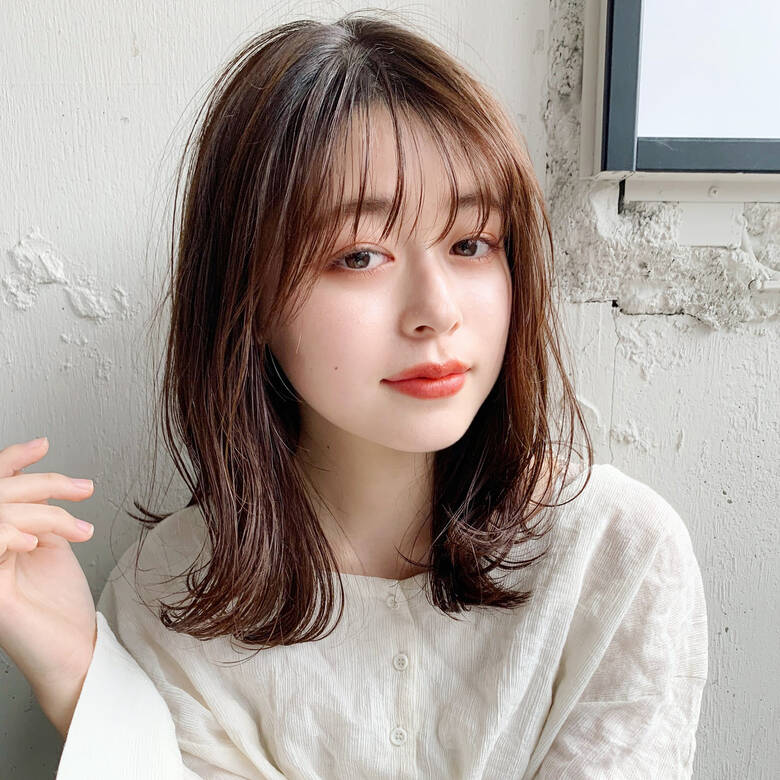 ミディアム 大人ミディアム シースルーバング 大人かわいい Kyli表参道 Kyli表参道 藤野ちずる 5665 Hair