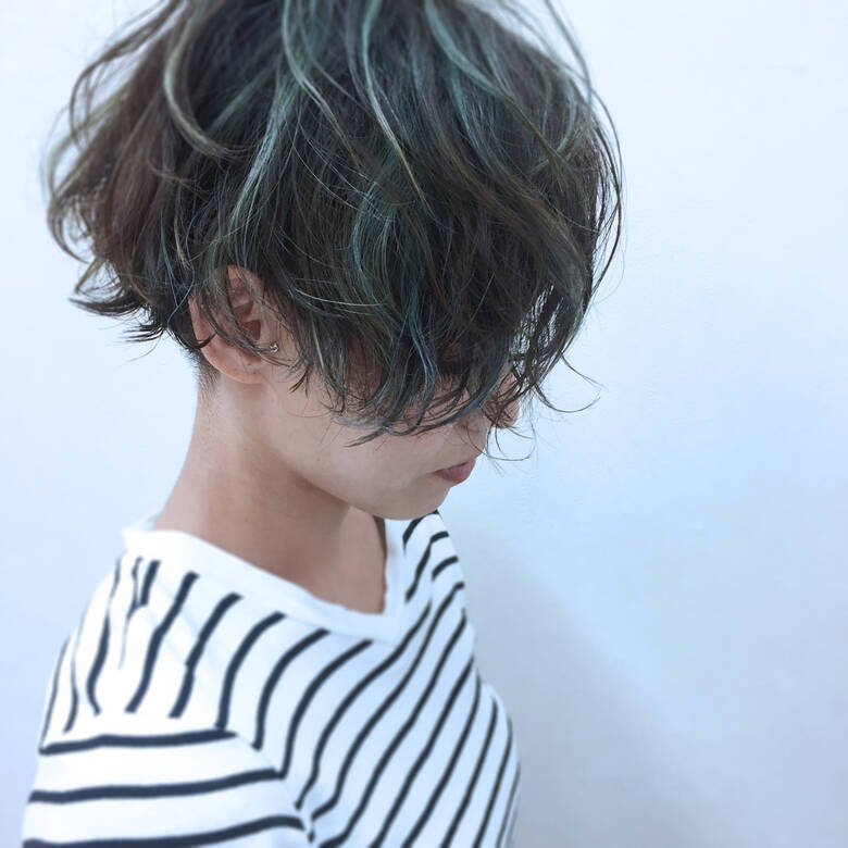 パーマ ボブ パンク グリーン 電髪倶楽部street Yso Hair パーマ ボブ パンク グリーン 電髪倶楽部street Yso Hair