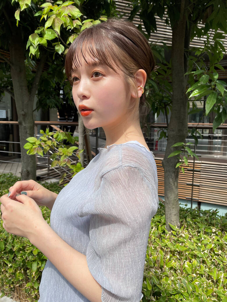 簡単ヘアアレンジ シースルーバング ナチュラル ミディアム Dydi表参道 本田結 ほんだゆい Dydi表参道 Hair