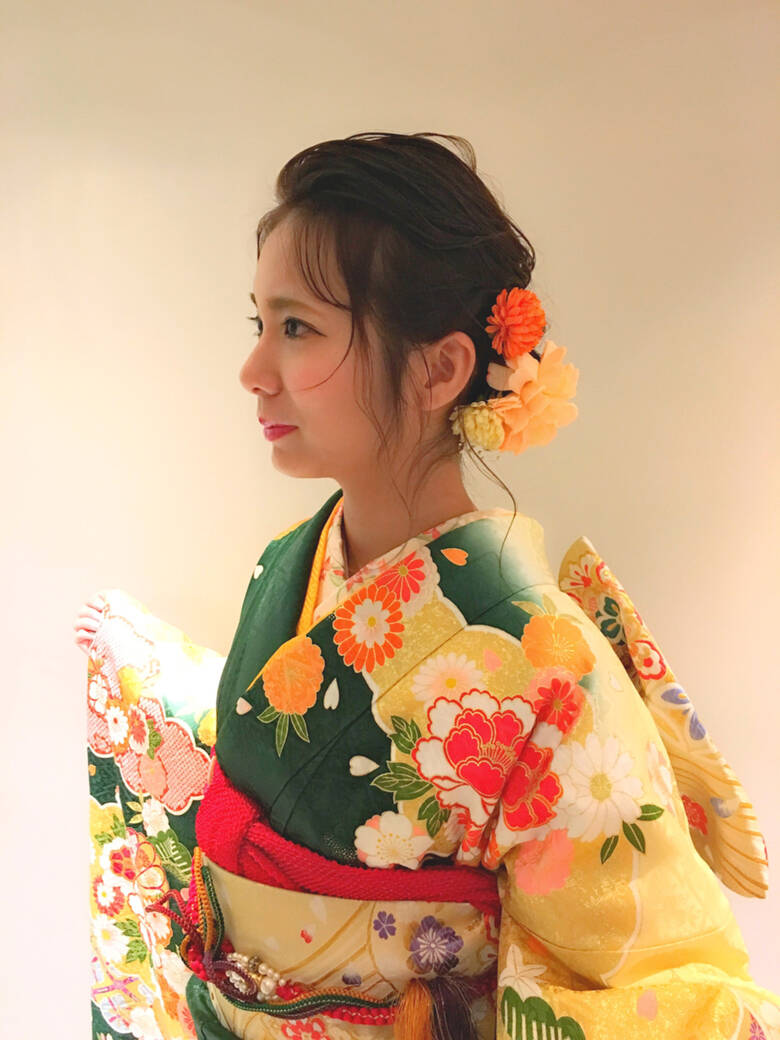 セミロング ヘアアレンジ 成人式 ウェットヘア Jam 前田 ゆうき 2729 Hair