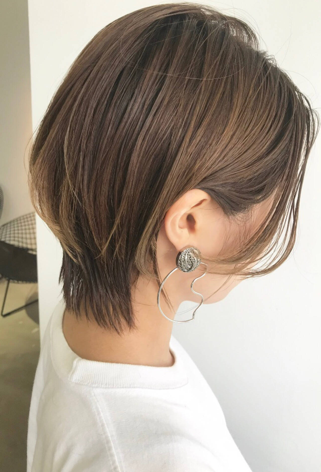 ショートボブ レイヤーヘアー レイヤーカット 大人ミディアム Sun 竹ケ鼻唯 Hair