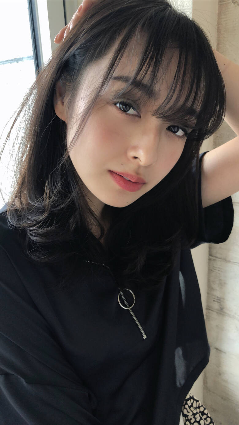 セミロング シースルーバング コンサバ ヘアカラー リュドール栄 カラー難民の味方 中村 圭輔 Hair