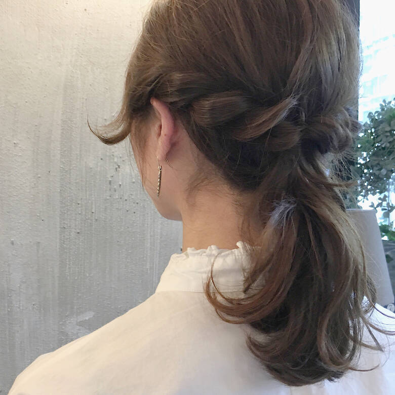 梅雨 デート ヘアアレンジ ミディアム 人トナリ 冨永 真太郎 Hair