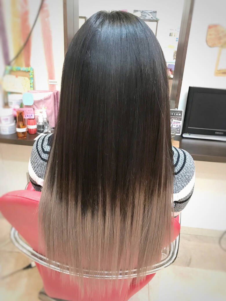ロング イベント ナチュラル シルバー エクステンションリズム北千住店 Okano Hair