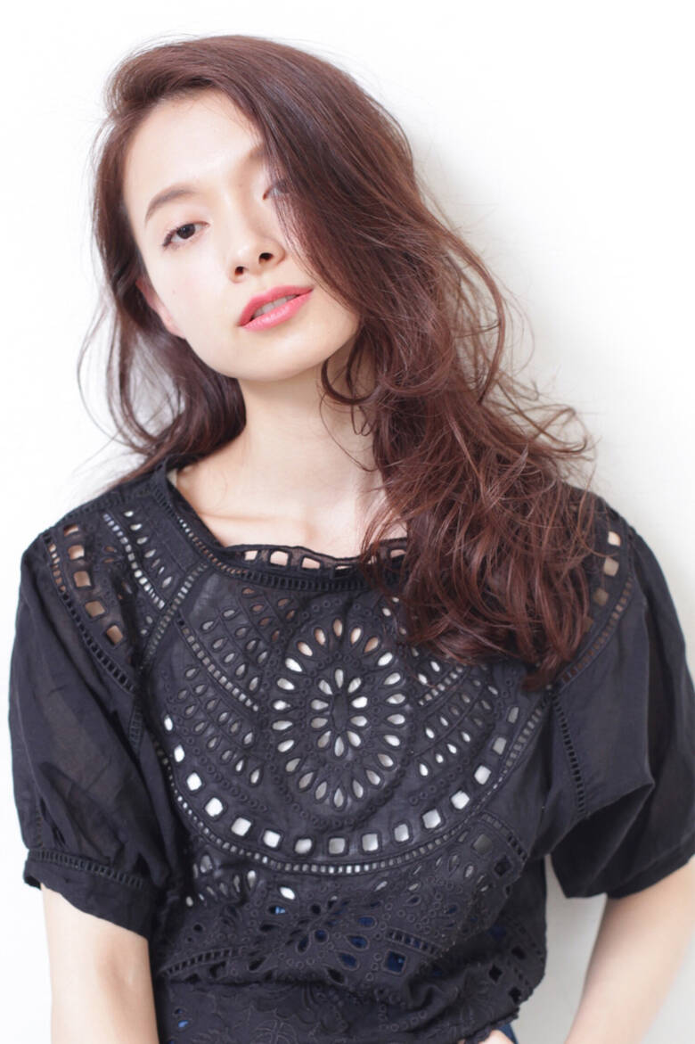 前髪なし 抜け感 ロング ウェーブ Baco バコ 三好 佳奈美 Hair