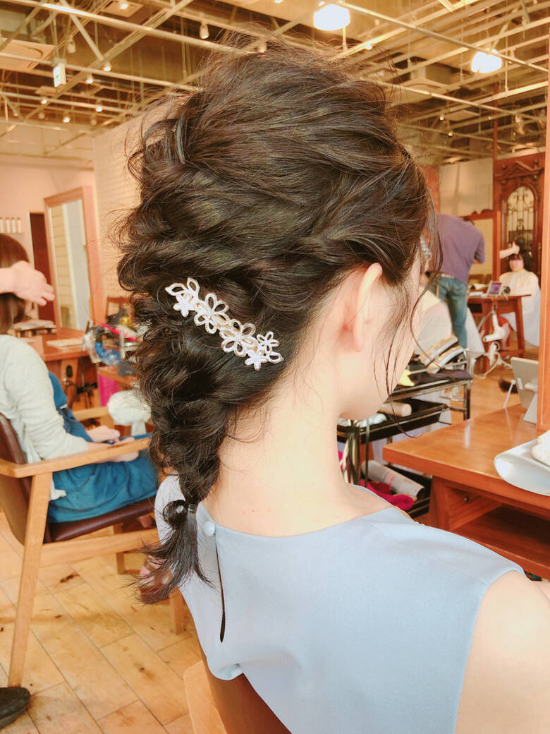 ミディアム フェミニン ヘアアレンジ 編み込み Drive For Garden Drive For Garden 森紫織 3036 Hair
