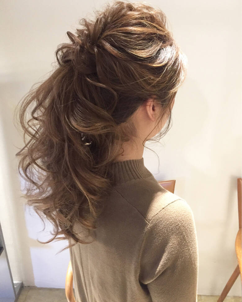 ポニーテール ガーリー ヘアアレンジ 編み込み Cherie Hair Design ヤマモト徹 Hair