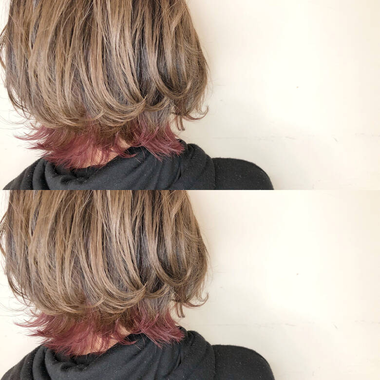 切りっぱなし インナーカラー ゆるふわ 外ハネ Nyny 河原町三条店 徳永 実沙 Hair