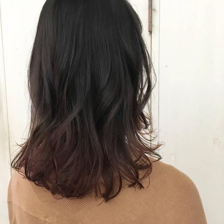 暗髪 グラデーションカラー ミディアム ピンク Buzz北堀江 杉本あさか Asa Hair 暗髪 グラデーションカラー ミディアム ピンク Buzz北堀江 杉本あさか Asa Hair