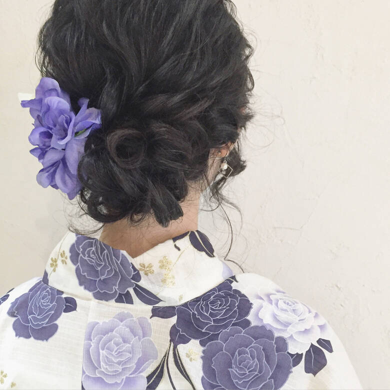 和装 黒髪 ヘアアレンジ 夏 Ange Ange Maco Hair 和装 黒髪 ヘアアレンジ 夏 Ange Ange Maco Hair