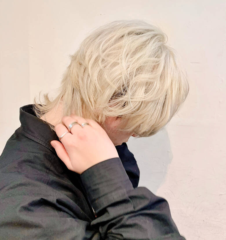 モード ホワイトブリーチ ショート マッシュウルフ Rumina Rumina 大竹 歩 6701 Hair