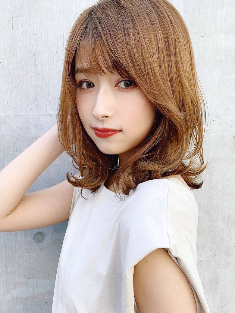 大人かわいい ひし形シルエット ミディアム デジタルパーマ Kyli表参道 Kyli表参道 藤野ちずる Hair