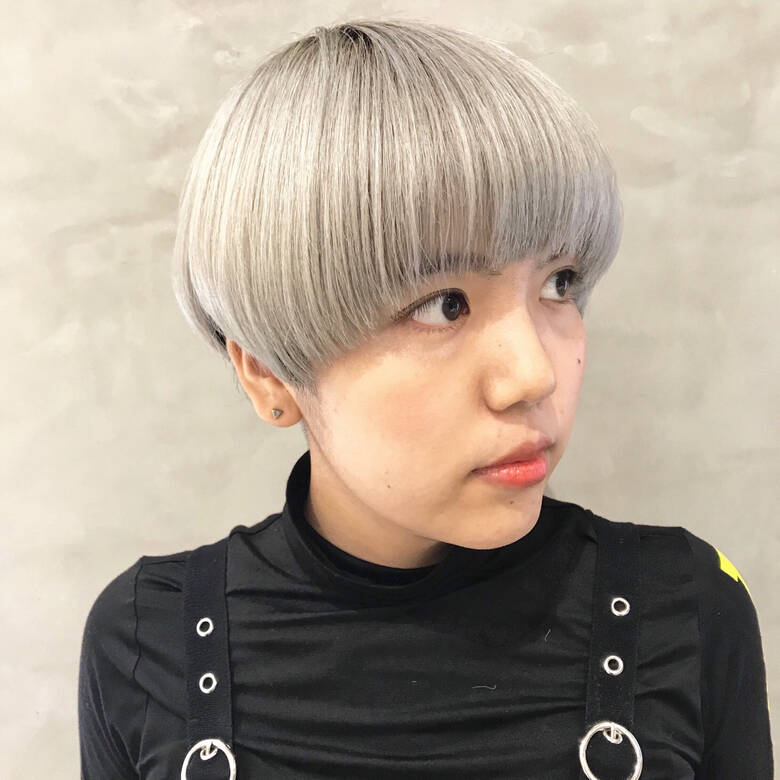 前髪パッツン オン眉 女子力 ショート Salon Ryu 永島 稔久 Hair
