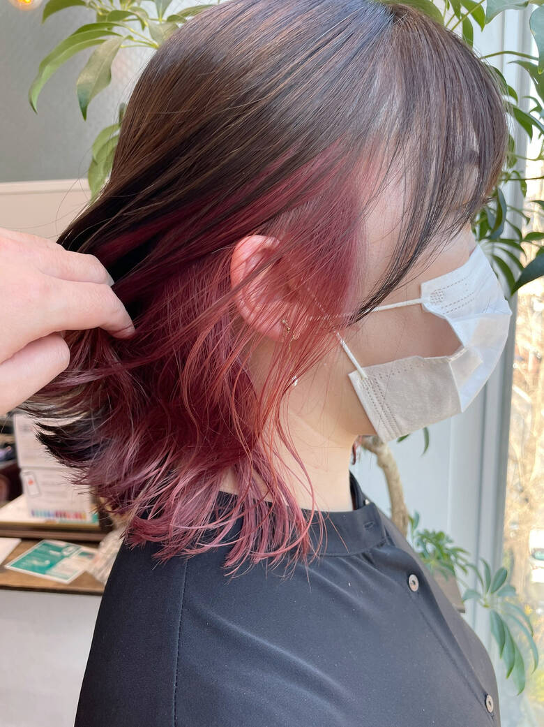 インナーカラー フェミニン ボブ ピンク Goofytokyo銀座 渋谷トモヒロ ショート ボブ Hair