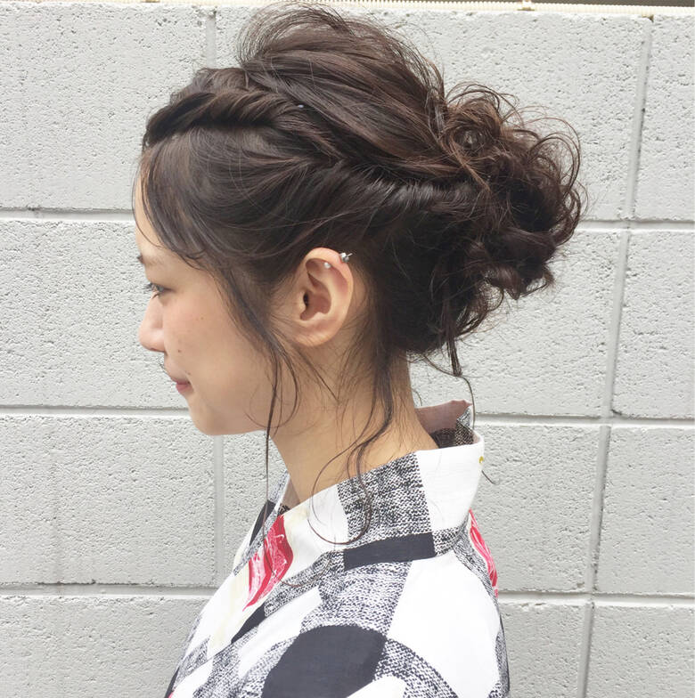 ミディアム 花火大会 ヘアアレンジ ナチュラル Lino 表参道 原宿 細田 直亨 Lino 3242 Hair