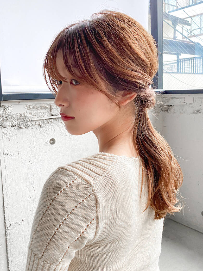 ミルクティーベージュ ミディアム ヘアアレンジ ベージュカラー Dydi 表参道 松崎来未 Hair