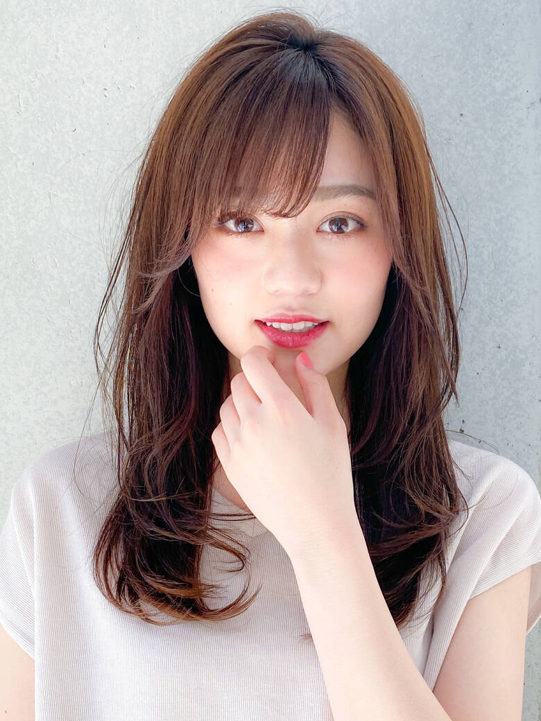 デジタルパーマ レイヤーカット コンサバ ロング Agnos 青山 石川 卓弥 Agnos青山 小顔レイヤー Hair