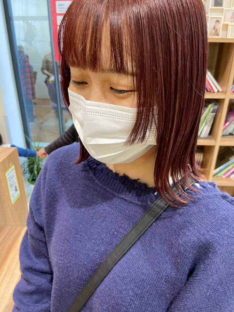 赤茶 ココアブラウン ピンク ミディアム Divadivo Testa 栗木優奈 Hair