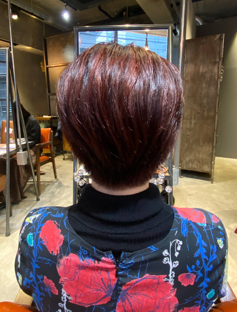 赤髪 ショート ブリーチなし ナチュラル Ensue Nakaji Hair