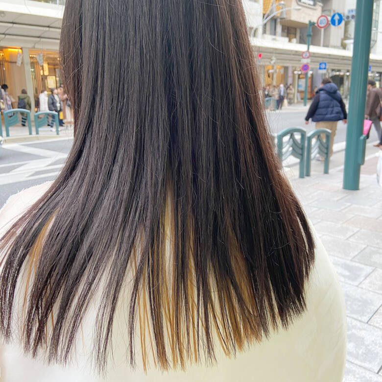 ブリーチオンカラー モード セミロング インナーカラー Snob 元橋啓太 5396 Hair