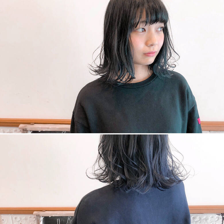 伸ばしかけ ブルーブラック ヘアアレンジ ボブ Pas De Trois パドトロワ 藤田 悠輔 Hair