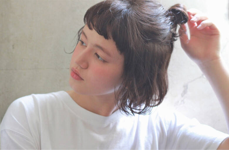 ボブ ショート 前髪あり 暗髪 人トナリ 冨永 真太郎 Hair