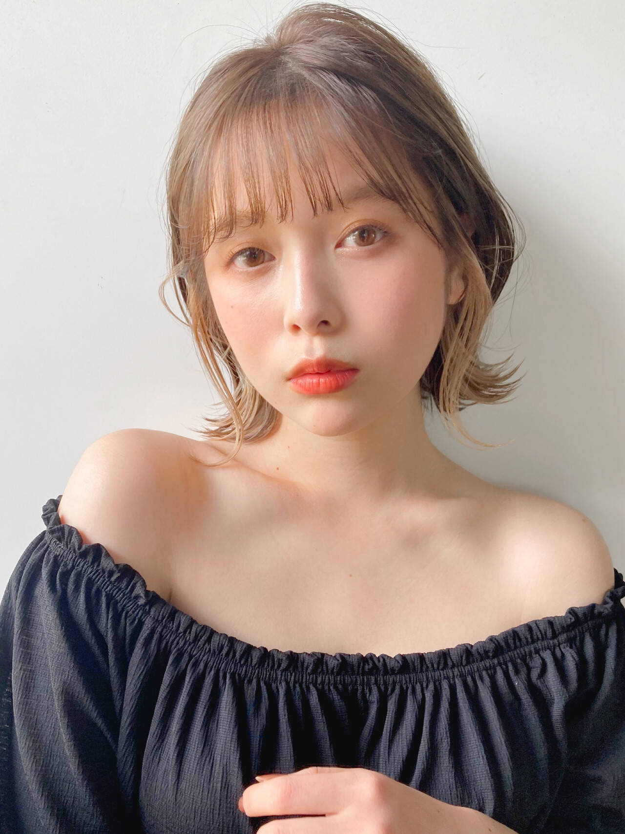 シースルーバング ボブヘアー ハイライト フェミニン Dyplus表参道 Dyplus表参道 高野 烈 Hair