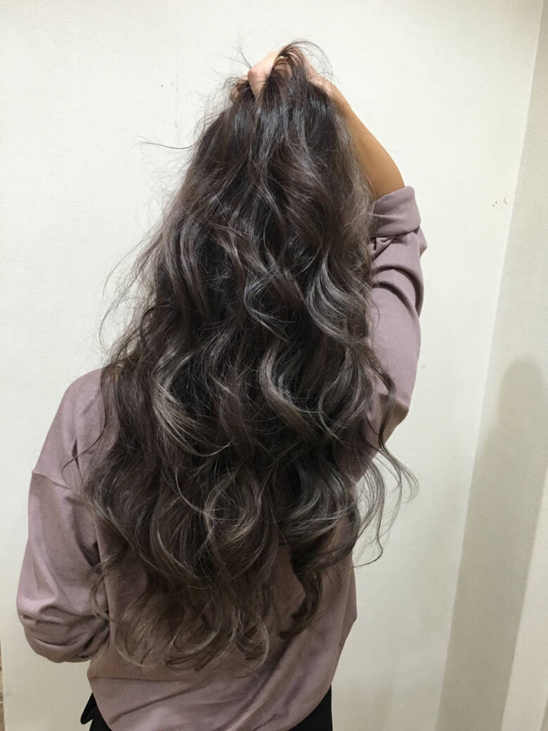 ロング 外国人風 イルミナカラー ラベンダーアッシュ Hair Mission 渡海 典子 Hair