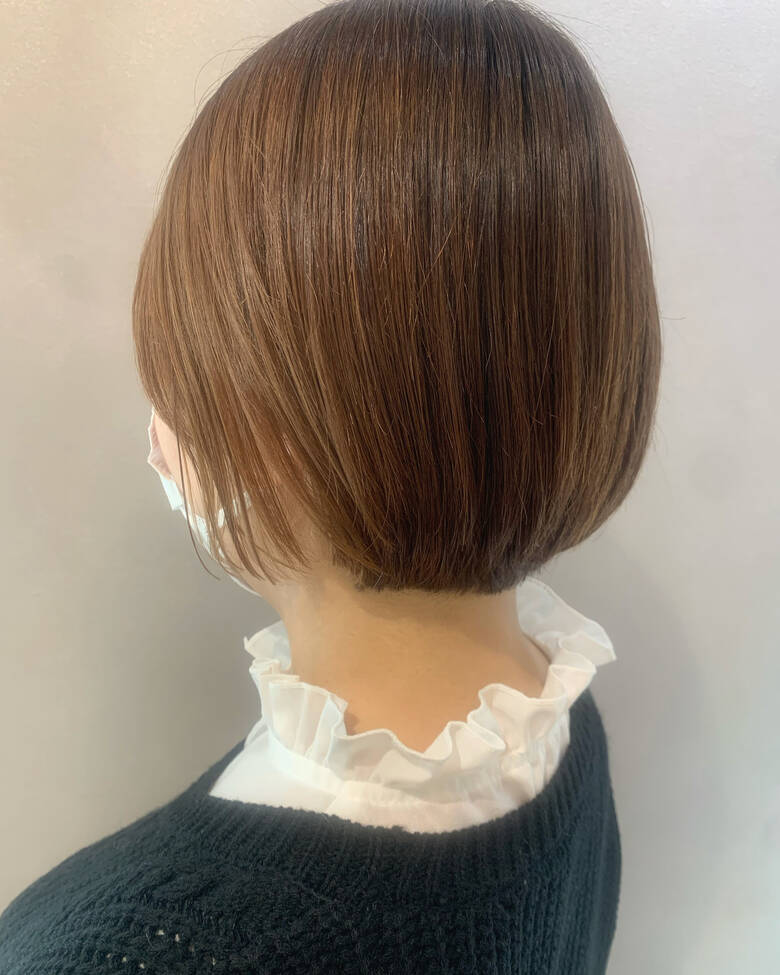 ショートボブ 30代 ミニボブ ナチュラル Hub Hair 角井 美久 6970 Hair