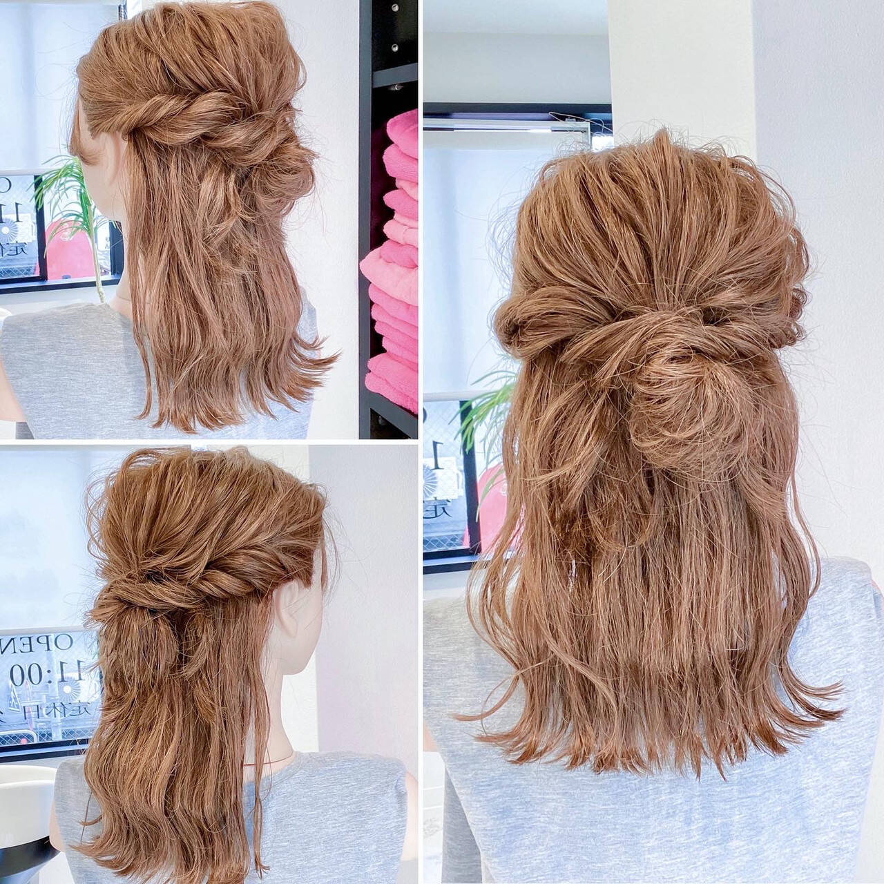 髪型 ロング お団子