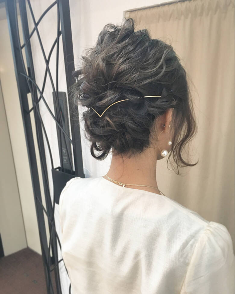 パーティ ミディアム 外国人風 ヘアアレンジ Freelance 宮迫 真美 Hair