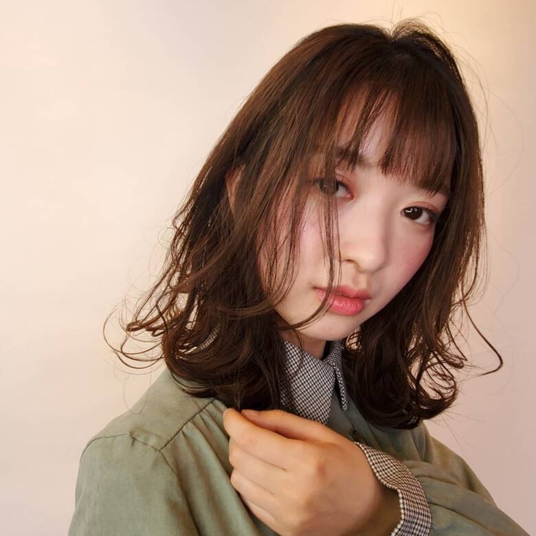 セミロング ミディアムレイヤー 無造作パーマ ゆるふわパーマ Onest八柱 溝口 洋平 6110 Hair