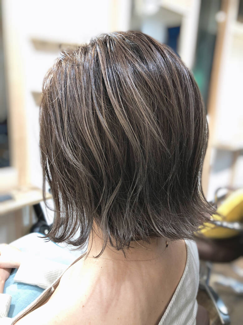 ボブ コントラストハイライト 大人ハイライト フェミニン Linkth リンクス 浦山和之 Hair
