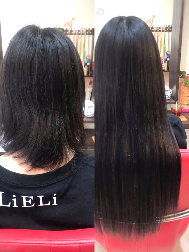 ウルフカット 黒髪 ナチュラル ロング エクステンションリズム北千住店 Okano Hair