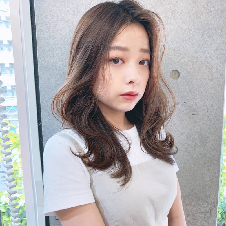 後れ毛 セミロング 韓国風ヘアー 大人女子 Riko 立野克弥 Hair
