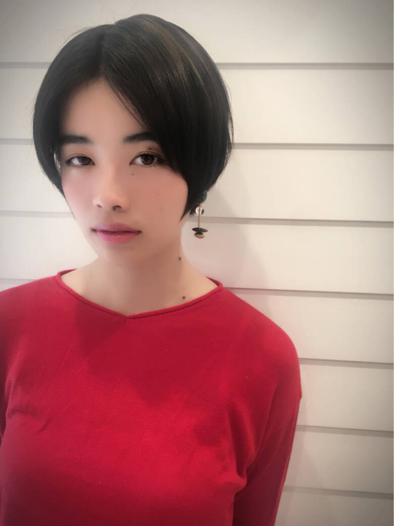 大人かわいい 春 黒髪 ショート Noah Parfait Eri Hair