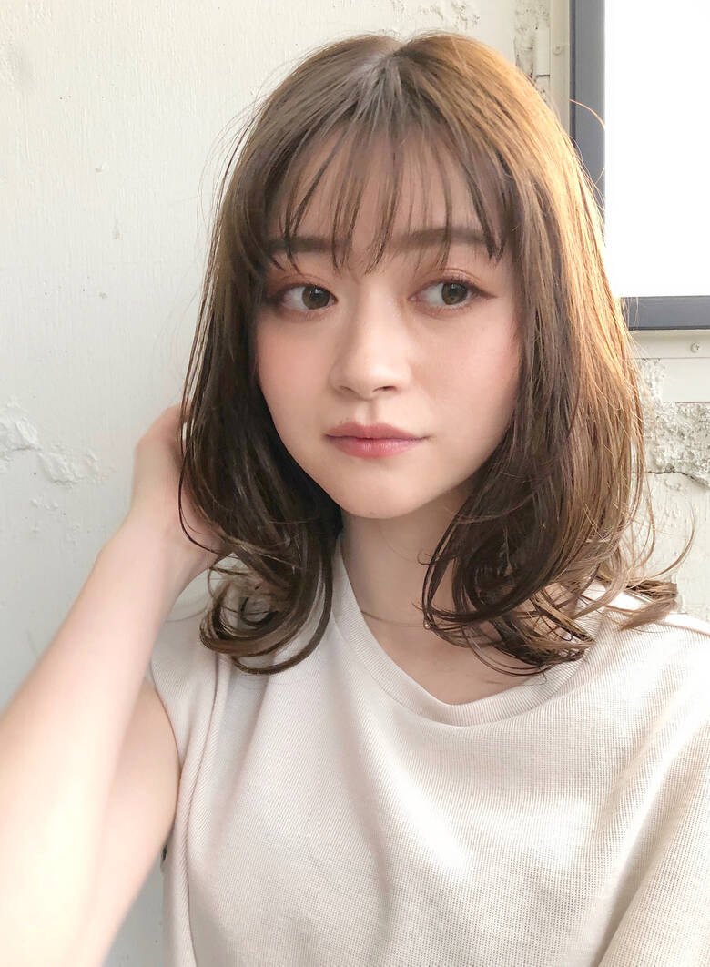 ミディアム 大人ミディアム 鎖骨ミディアム アッシュブラウン Kyli表参道 トキタ マサヒロ Kyli表参道 Hair