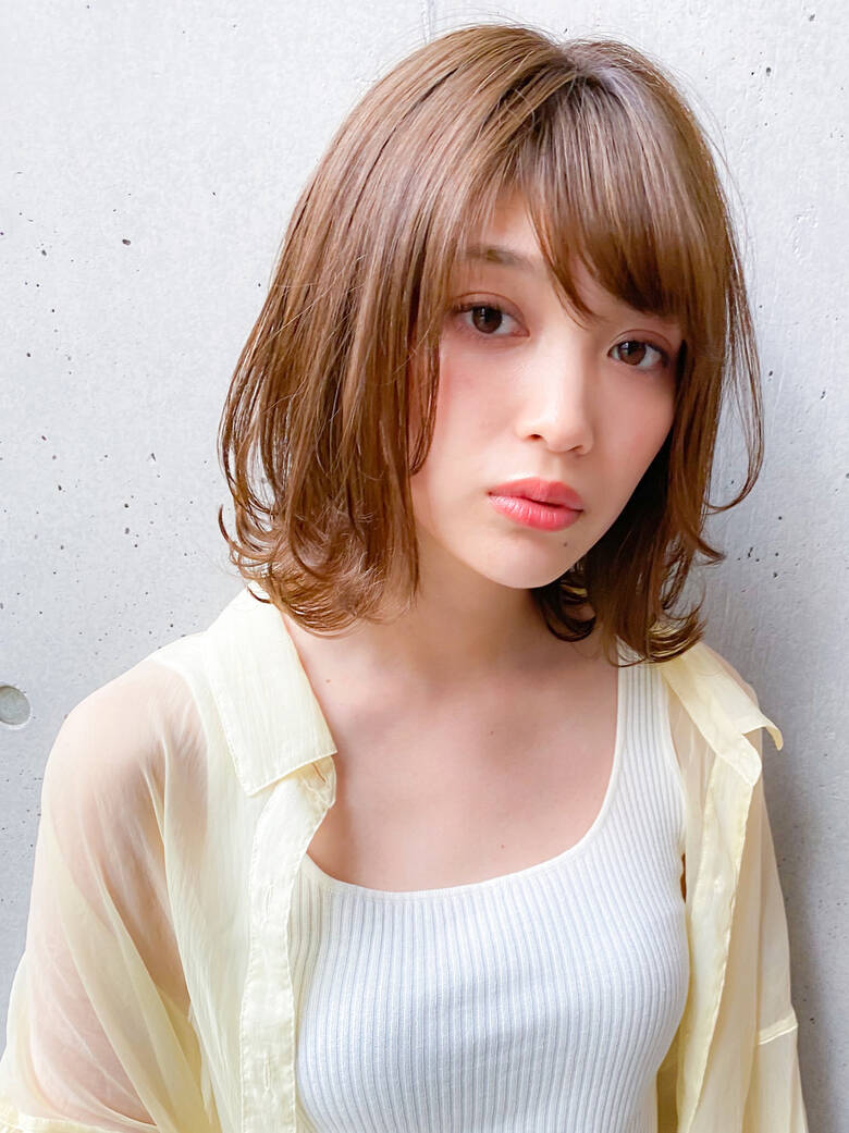 レイヤーカット ゆるふわパーマ デジタルパーマ ミディアム Agnos 青山 原田 実茄 Hair