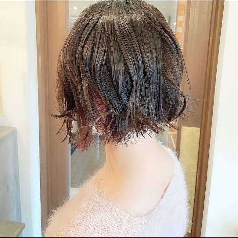 ナチュラル インナーカラー ボブアレンジ ミニボブ Hair Salon Necco 大田龍馬 Hair